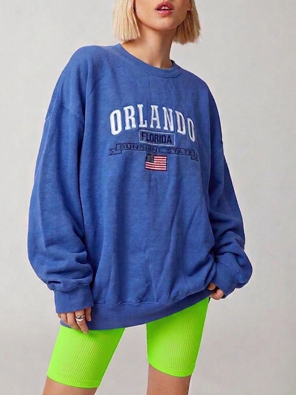 U.S. Vintage Collection Orlando Florida Crewneck Sweatshirt in Blue Oversize XL